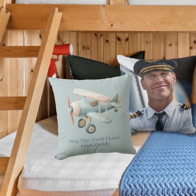 Pappa Pilot Foto Kram Detta Tills Jag Landar Perso Kudde (Skapare uppladdad)