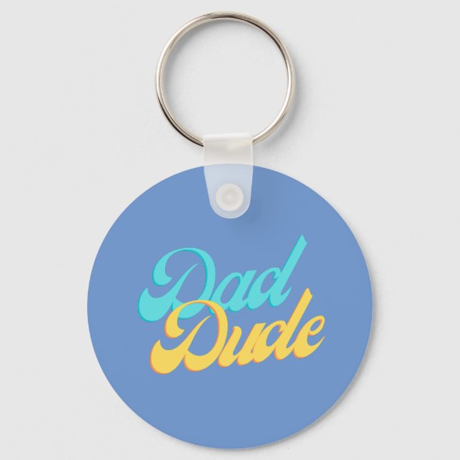 Pappa Pin Badge Nyckelring Light Blue Background (Framsida)