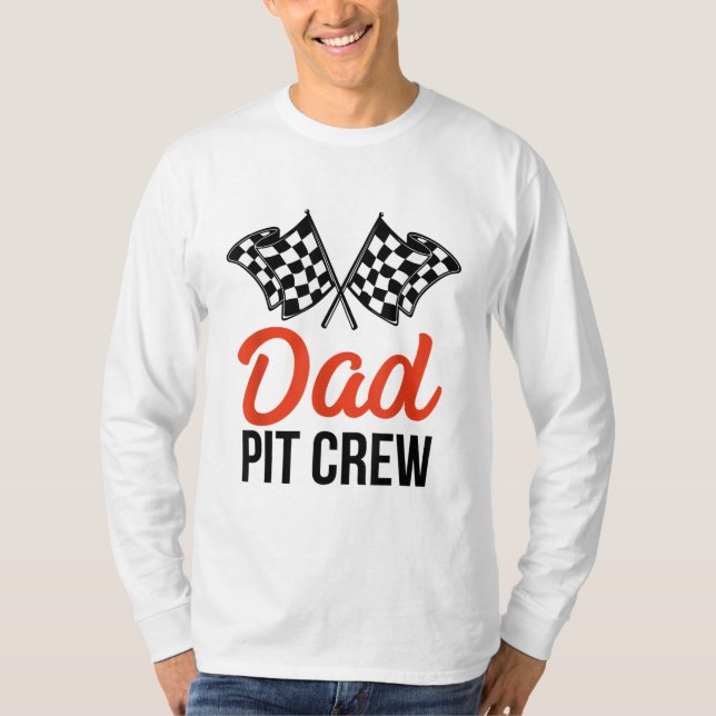Pappa Pit Crew Funny Hosting Car Tävling Födelseda T Shirt (Framsida)