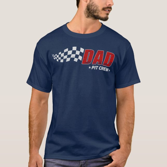 Pappa Pit Crew Tävling Birthday Family Matching Pi T Shirt (Framsida)