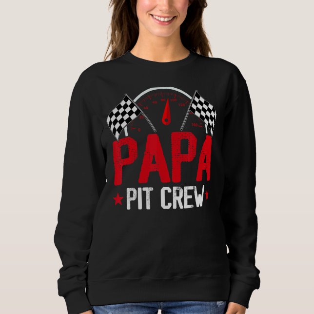 Pappa Pit Crew Tävling Car Födelsedagsfest Tävla F T Shirt (Framsida)