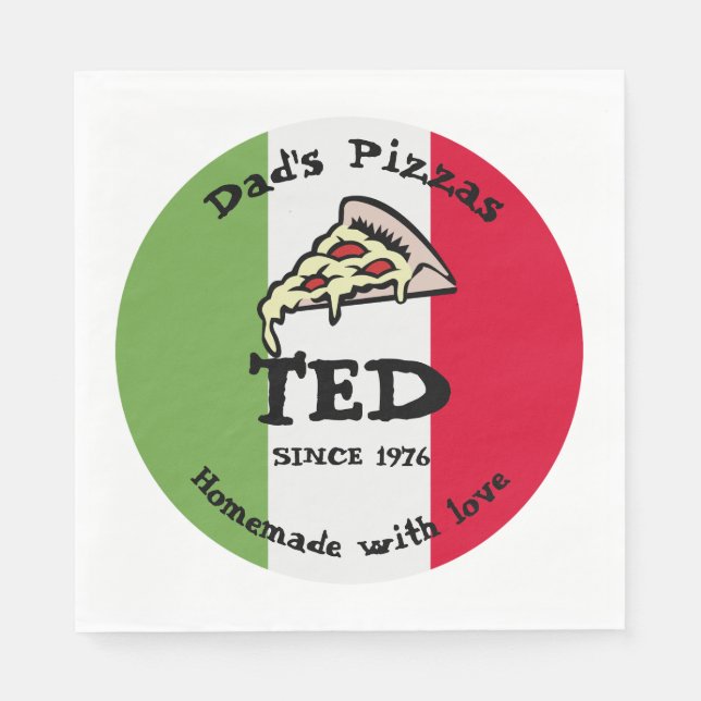 Pappa Pizzas Pappersservett (Framsidan)