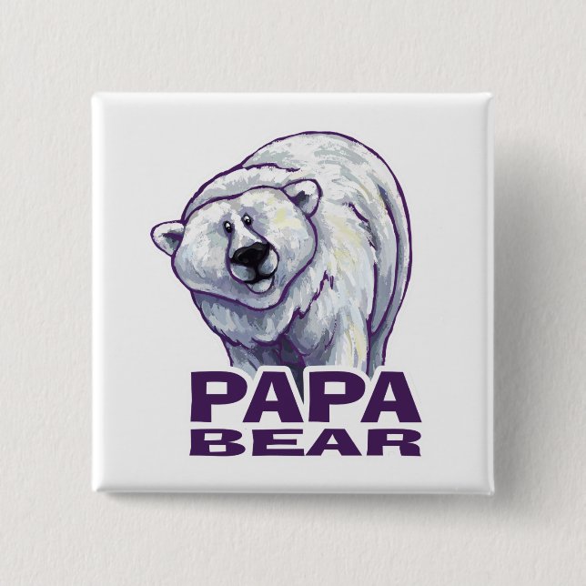 Pappa Polar Bear Knapp (Framsida)