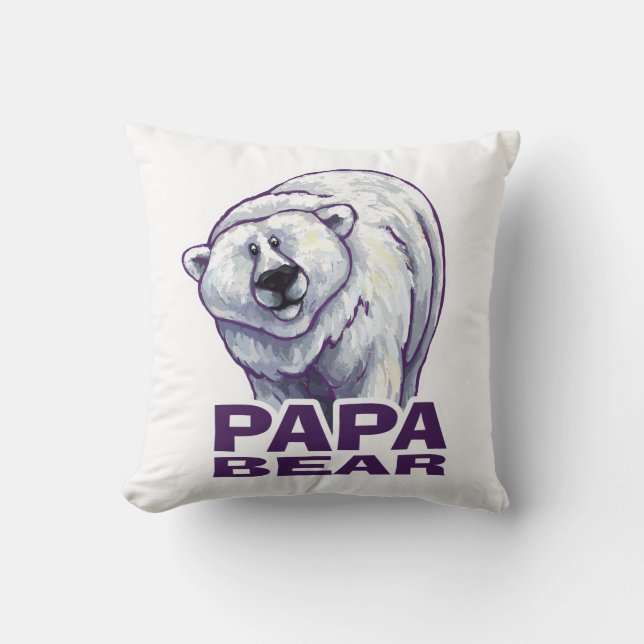 Pappa Polar Bear Kudde (Framsida)
