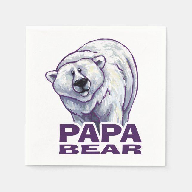 Pappa Polar Bear Pappersservett (Framsidan)