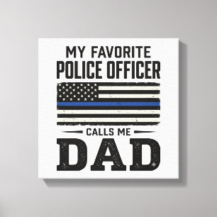 Pappa polis vintage flagga skjorta design_1 canvastryck