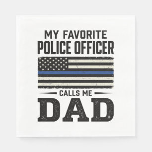 Pappa polis vintage flagga skjorta design_1 pappersservett