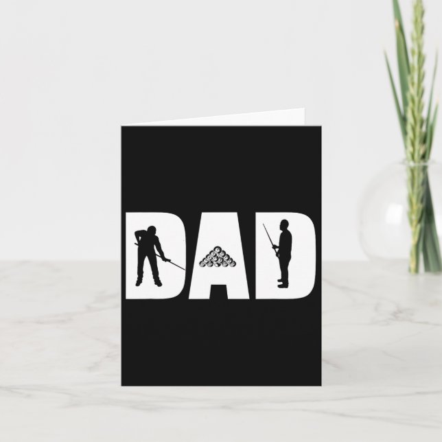 Pappa Poolhajen Biljard Fars Dag Present Pool Kort (Framsida)