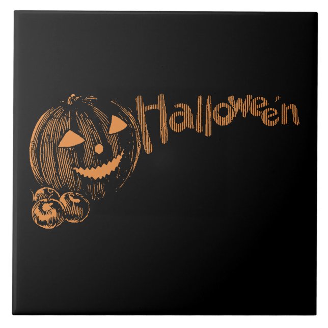 Pappa Posse of Halloween Jack o lantern Kakelplatta (Framsidan)