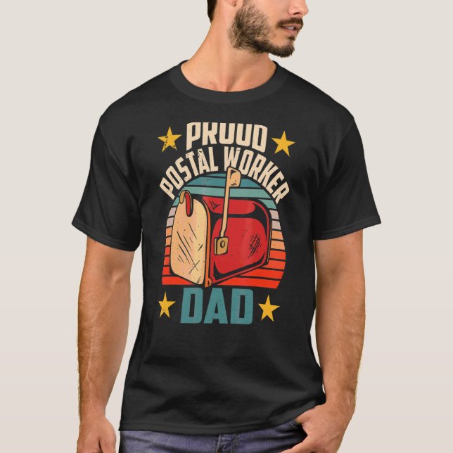 Pappa Postman Mailman Courier Morsa T Shirt (Framsida)