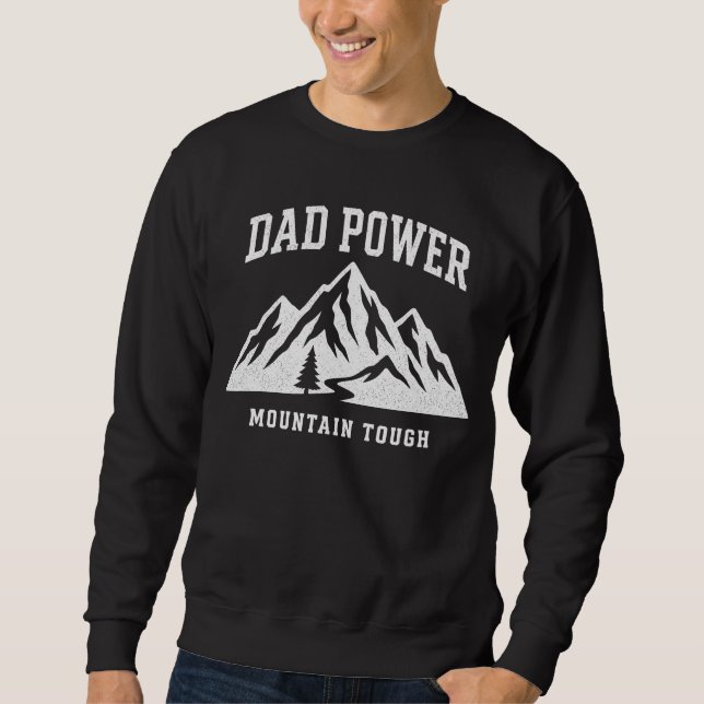 Pappa Power Mountain Tuff Design Lång Ärmad Tröja (Framsida)