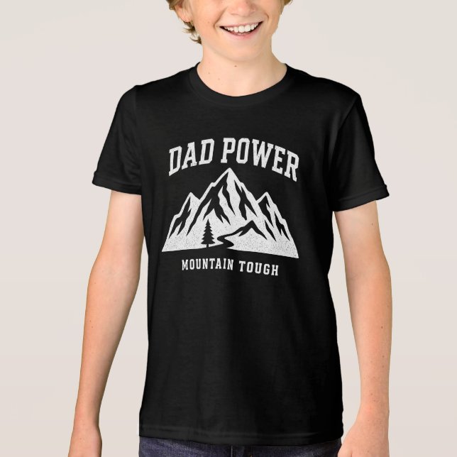 Pappa Power Mountain Tuff Design T Shirt (Framsida)