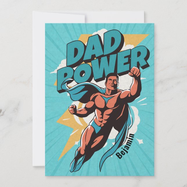 Pappa Power Personlig fars dag-kort Kort (Framsida)