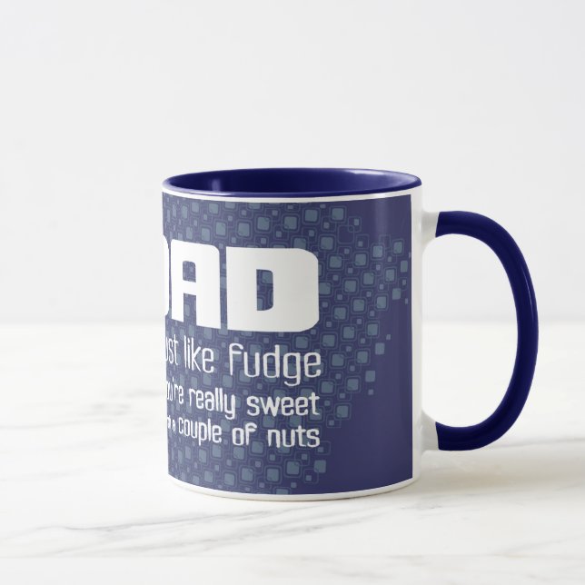 Pappa "precis som fudge" roligt marin blå mugg (Höger)