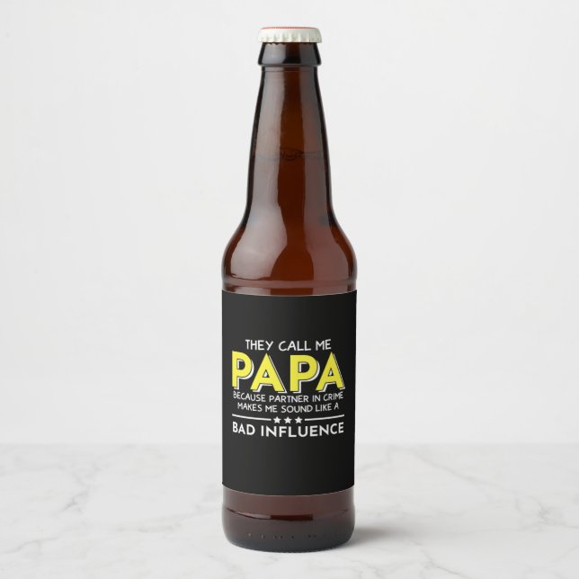 Pappa Present De Kallar Mig Papas Ölflaska Etikett (Framsida)