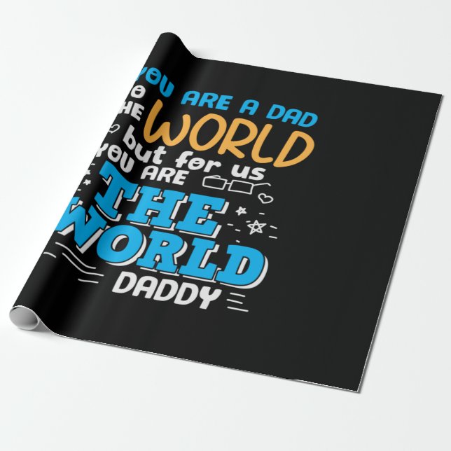 Pappa Present Du Är Världen Pappa Presentpapper (Utrullad)