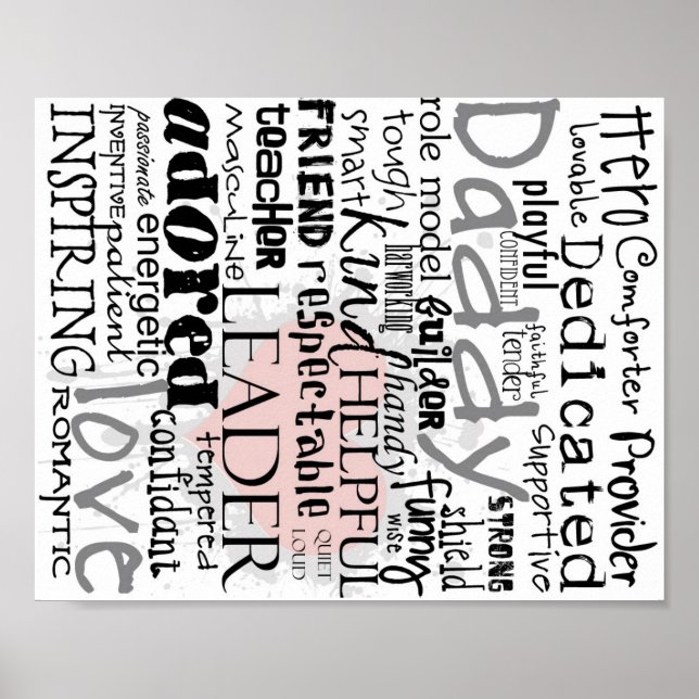 Pappa Printable Grått på Poster (Framsidan)