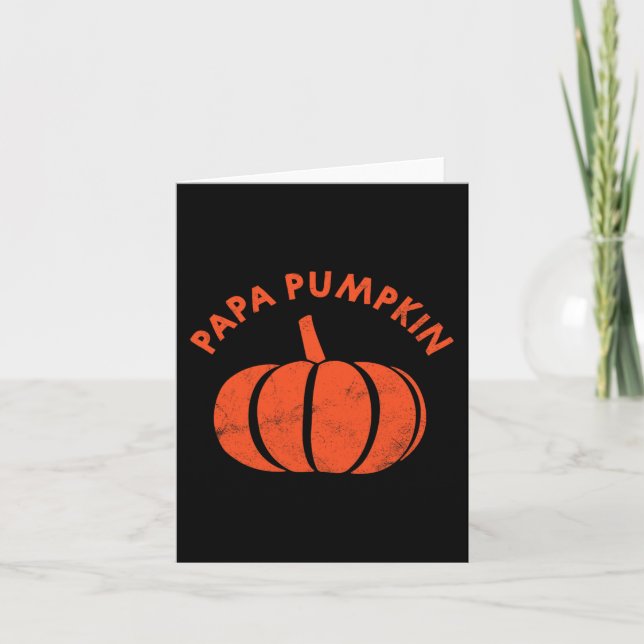 Pappa Pumpkin Family for Autumn Fall Halloween Kort (Framsida)