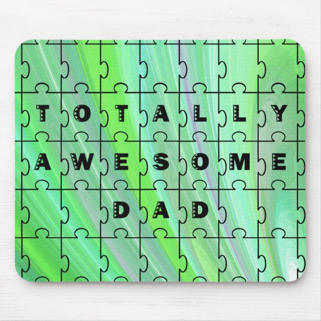 Pappa Puzzle-Grönten Fantastisk helt och hållet Musmatta (Framsidan)