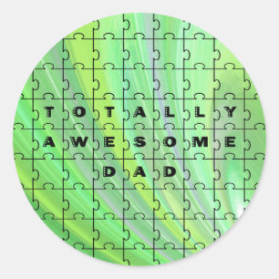 Pappa Puzzle-Grönten Fantastisk helt och hållet Runt Klistermärke