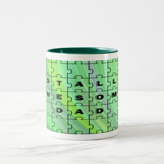 Pappa Puzzle-Grönten Fantastisk helt och hållet Två-Tonad Mugg (Center)