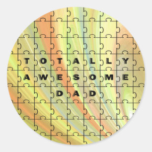 Pappa Puzzle-Gulten Fantastisk helt och hållet/Bro Runt Klistermärke