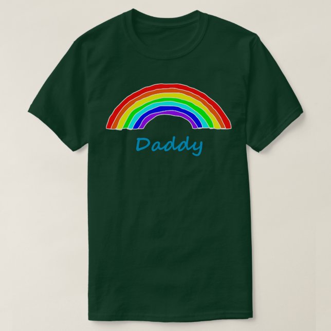 Pappa Rainbow för Fars dag T Shirt (Design framsida)