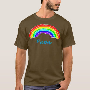 Pappa Rainbow för Fars dag T Shirt
