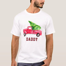 Pappa Red pickupare lastbil Julgran T Shirt