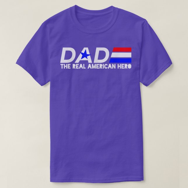 Pappa Red White och Blue Real American Hero T T Shirt (Design framsida)