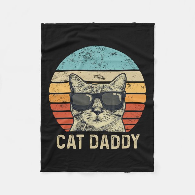Pappa Retro Cat Sungles Coola Cat Pappa Gift Far Fleecefilt (Framsidan)
