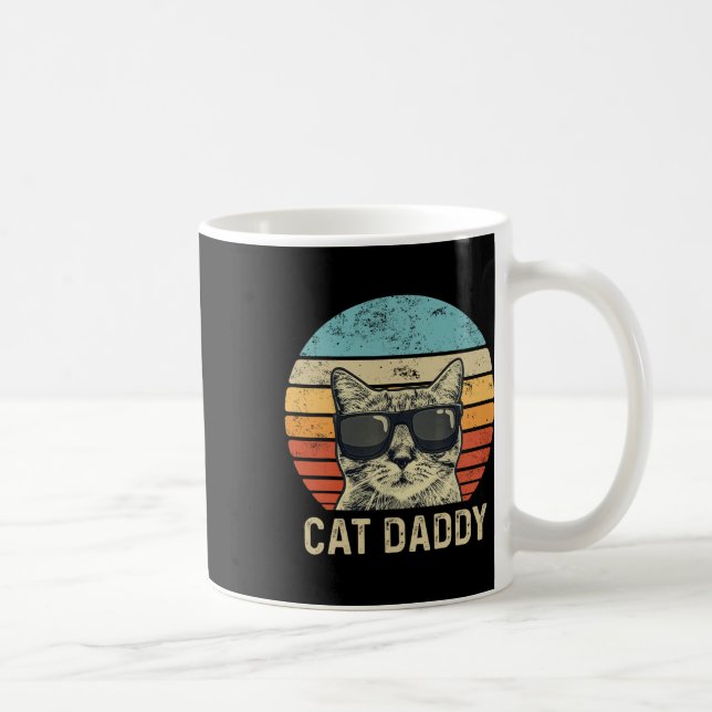 Pappa Retro Cat Sungles Coola Cat Pappa Gift Far Kaffemugg (Höger)