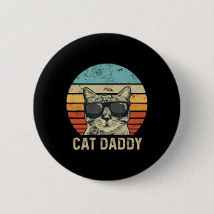 Pappa Retro Katt Solglasögon Cool Cat Dad Present Knapp