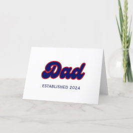 Pappa retro röd och blå, anpassat år helgkort