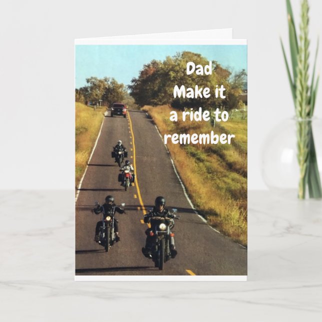 **PAPPA RIDE** PÅ HANS BIRTHDAY-KORT KORT (Framsida)