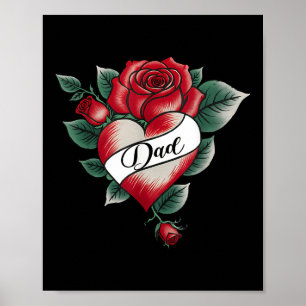 Pappa Ro Heart Tattoo Valentines day Matching Fami Poster