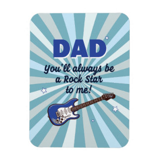 Pappa Rockstjärna Cool Blå Elgitarr Spelare Magnet