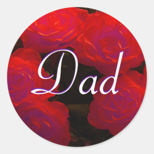 Pappa Röd ros Sticker Runt Klistermärke