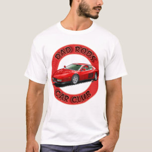 Pappa Rods Bilklubb Röd Italiensk Sportbil T-Shirt