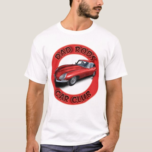 Pappa Rods Bilklubb Röd Jag Bil T-Shirt (Framsida)