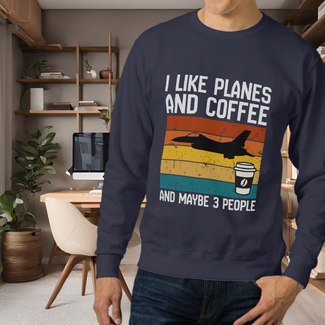 Pappa Rolig Födelsedag Jag Gillar Plan Kaffe &3 pe Lång Ärmad Tröja (Skapare uppladdad)