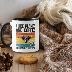 Pappa rolig födelsedag Jag gillar plan kaffe &3 pe Mugg