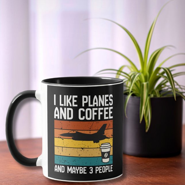 Pappa rolig födelsedag Jag gillar plan kaffe &3 pe Mugg (Skapare uppladdad)