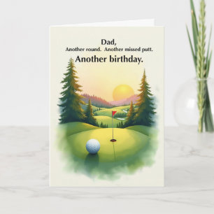 Pappa Rolig Golf Födelsedag En Missad Putt Humor Kort