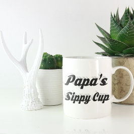 Pappa, rolig kaffeofferttext, svart halvtext jumbo mugg