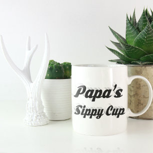 Pappa, rolig kaffeofferttext, svart halvtext jumbo mugg