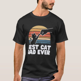 Pappa Rolig Vintage Retro Katt Knuffa Näve Bästa K T Shirt