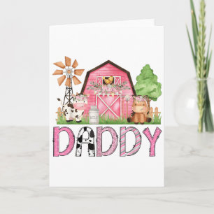 Pappa Rosa Gårdsdjur Födelsedag Barn Matchande Fam Kort