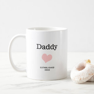 Pappa, Rosa Heart, Single Photo Anpassningsbar Kaffemugg