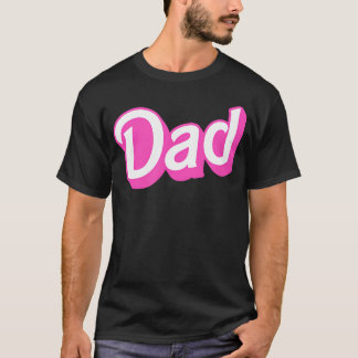 Pappa Rosa Vit Överlappande Teckensnitt T Shirt